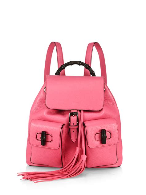 light pink gucci backpack|gucci bamboo backpack.